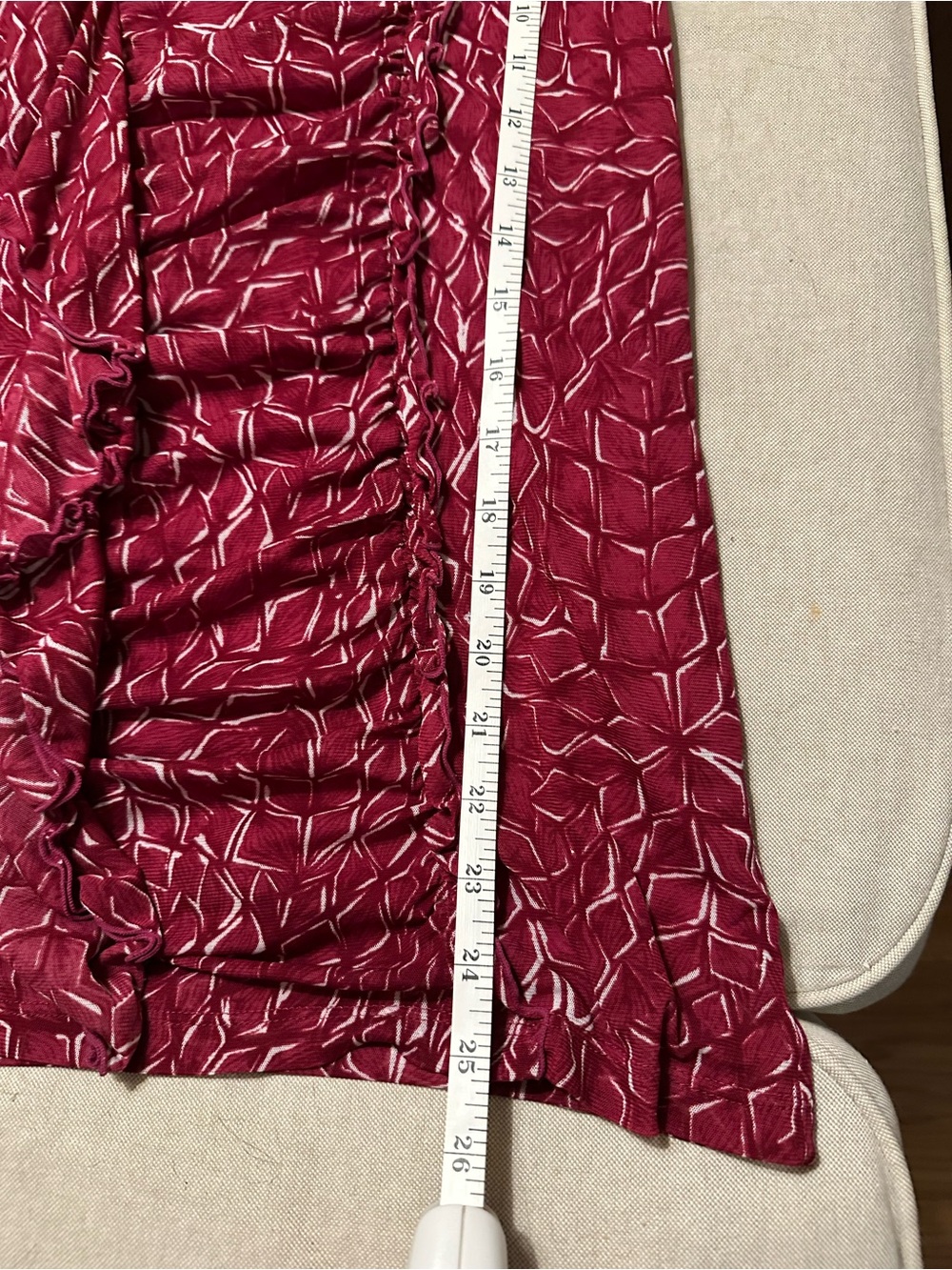 New York & Company Burgundy Ruffled Scoop Neck Tank - Picture 4 of 6